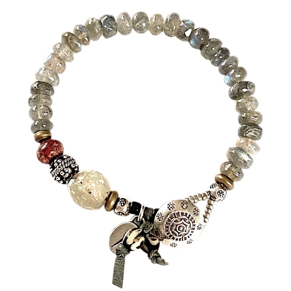MIA LENA Labradorite Prayer Bead Bracelet